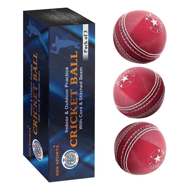 ADS Sports Soft Cricket Ball for Training  Coaching - 3 Balls