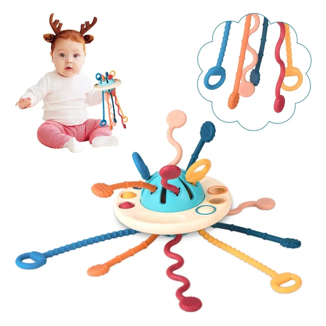 Jouet sensoriel Montessori pour bébé - Doux et sûr en silicone - Stimule la curiosité et la coordination - Idéal pour les tout-petits