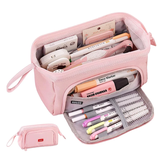 Astuccio Sciphylia Grande per Bambini - Organizzatore da Scrivania per Studenti - Rosa