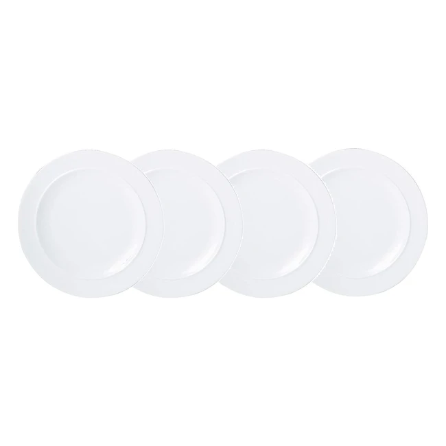 Denby White 4-Piece Small Plate Set - Expertly Glazed  Durable