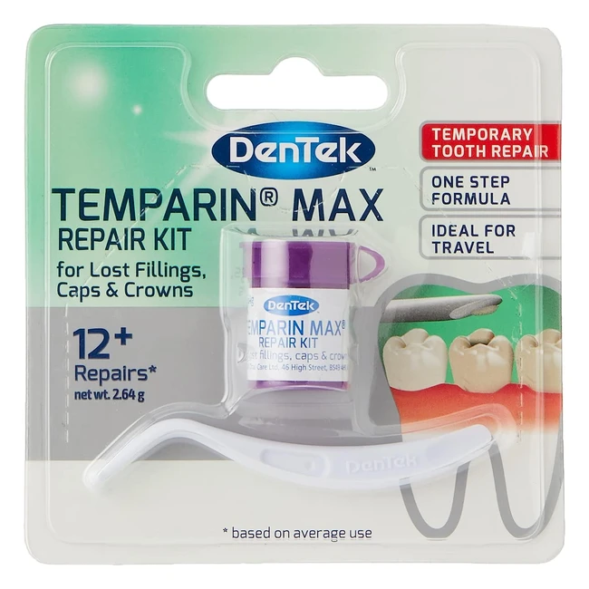 DenTek Temparin Max Home Dental Repair Kit - Repairs Lost Fillings Loose Caps 