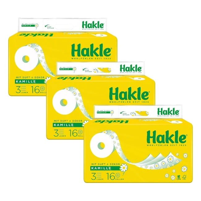Hakle Kamille Toilettenpapier 1 x Vorratspack mit 48 Rollen 3 x 16 Rollen
