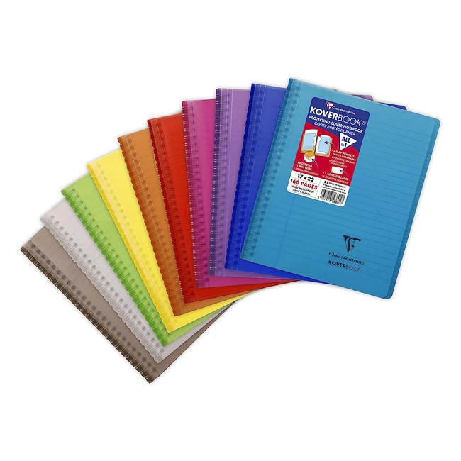 Cahier spirale Clairefontaine Koverbook 17x22cm - 160 pages lignes avec marge