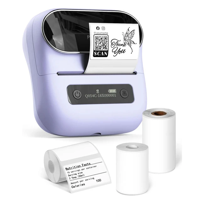 Impresora de etiquetas Phomemo M220 Bluetooth 2075mm - Compatible con phones/PC - 3 rollos de etiquetas