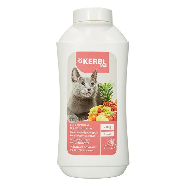 Kerbl Deodorante Concentrato per Lettiera per Gatti Tropical - Fragranza Aromatica e Duratura - 700g