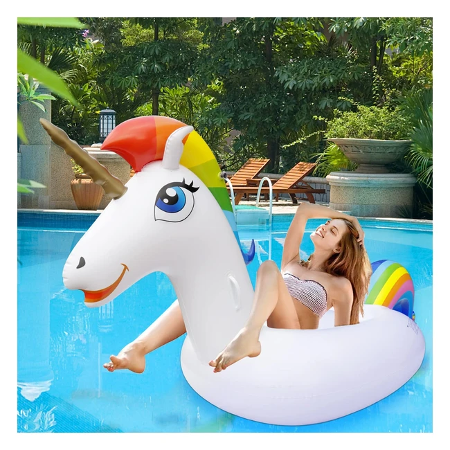 Flotador Unicornio Hinchable Gigante - Alta Calidad - Para Adultos y Niños - Juguetes de Agua para Piscina, Playa y Fiesta