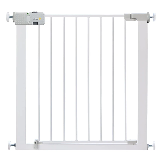 Safety 1st SecureTech Metal Gate - Pressure Fit Baby Gate for Stairs and Doors (73-80cm) - Extendable up to 136cm - White