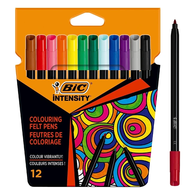 Pennarelli BIC Intensity Color Up 08mm - Set da 12 - Per Libri da Colorare e Disegno