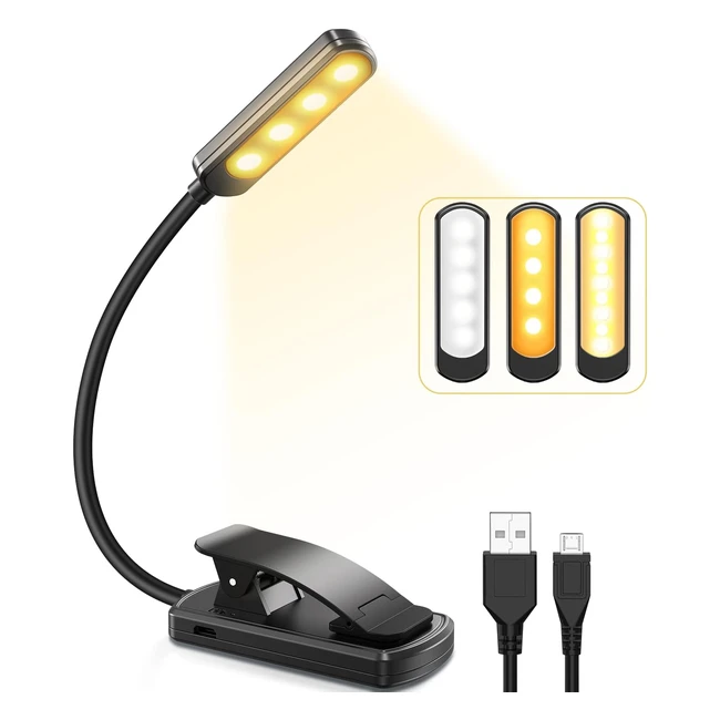Teampd 9 LED Book Light - Eye-Protecting Modes - Long Battery Life