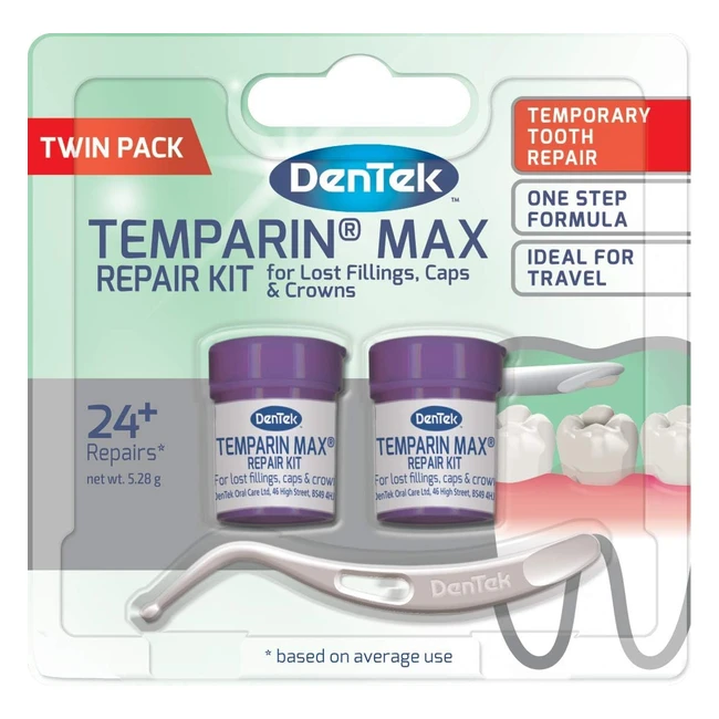 Dentek Temparin Max Home Dental Repair Kit - Twin Pack | 24 Repairs