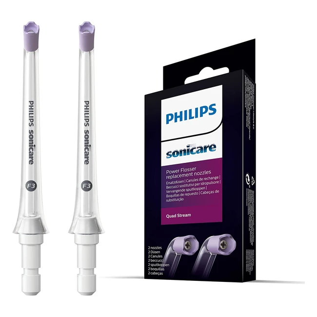 Philips Sonicare Quad Stream F3 Oral Irrigator Nozzle Twin Pack - Powerful Clean, Healthier Gums
