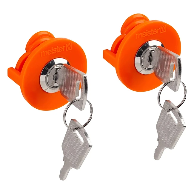 Candado para enchufes Meister 7407130 con protección de contacto y 4 llaves Schuko - Color naranja