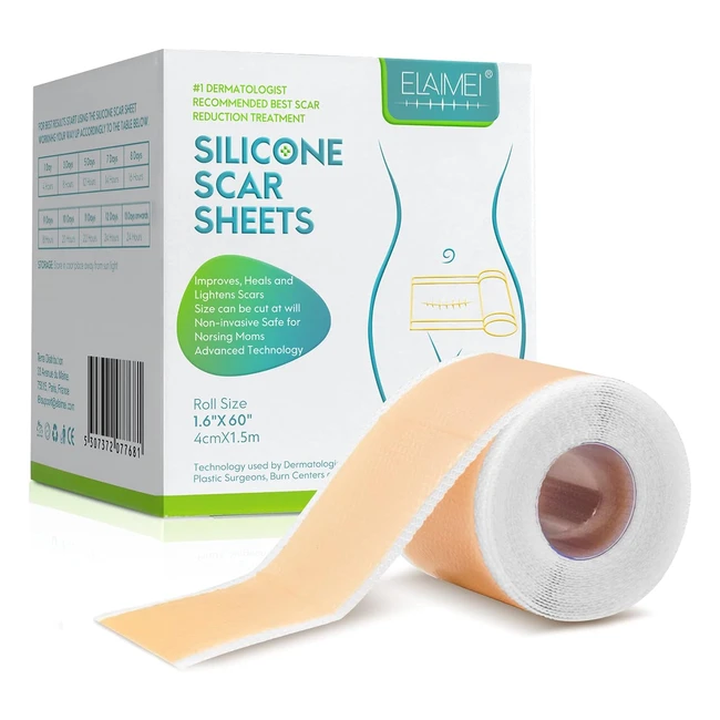 Medical Silicone Scar Sheets - EasyTear Gel Tape Roll - Scar Removal - Works on 