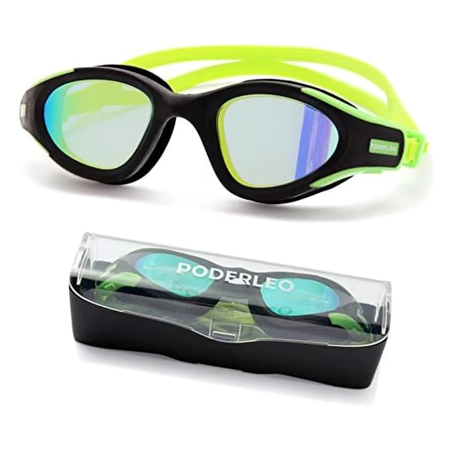 Poderleo Swimming Goggles - Anti-Fog, UV Protection, No Leaking, Polarized - Men, Women, Unisex