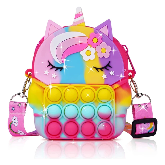 Borsa Ainiv Poppet Pop It 2 in 1 Unicorno - Gioco per Bambini