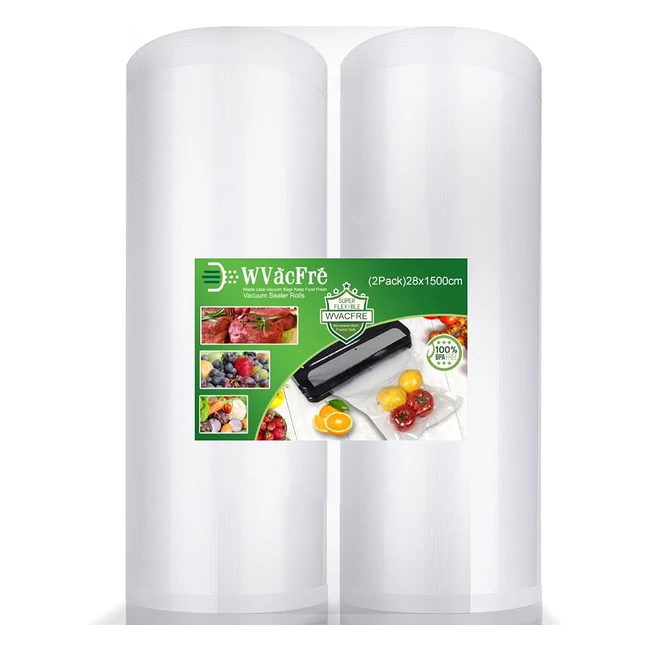 ¡Oferta limitada! Bolsas de vacío para alimentos sin BPA - Wvacfre 2 rollos 28x1500cm