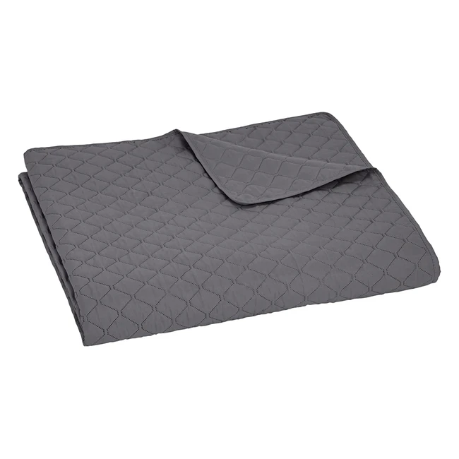 Amazon Basics Oversized Embossed Coverlet - Dark Grey Diamond - 170 x 210 cm - Soft & Durable