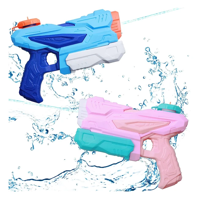 Water Guns 2 Pack - Super Soaker Squirt - Blue Pink - 300ml - Small Water Pistols