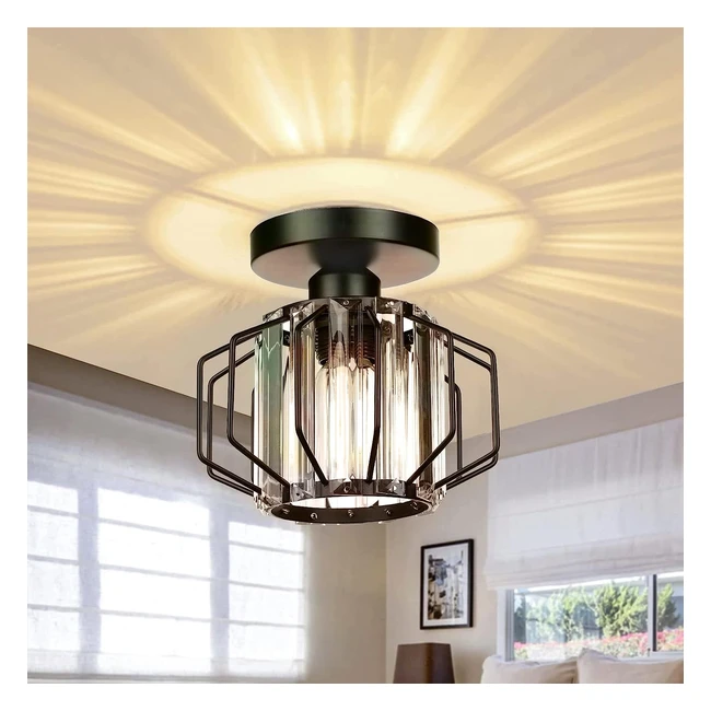 Frideko Black Light Fittings Ceilings - Modern Crystal Chandelier for Bedroom, Kitchen, and Hallway - Ref: 12345