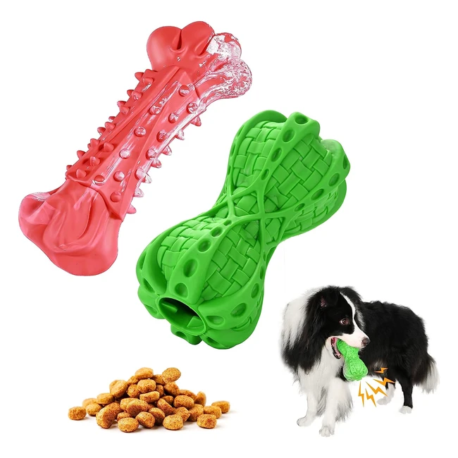 Giocattolo per cani masticatori aggressivi grande medio indistruttibile gomma naturale verde e rosso