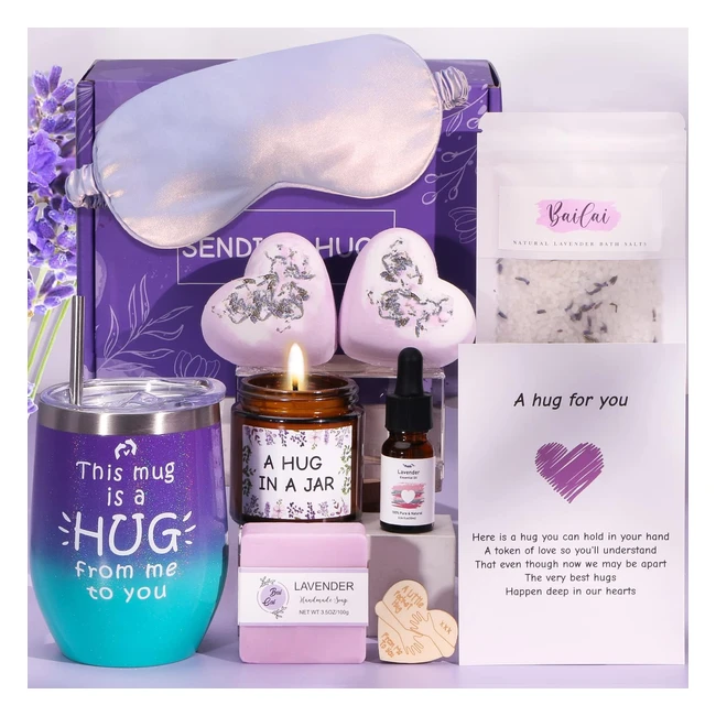 Birthday Pamper Gifts Box for Women - Unique Self Care Package - Hug in a Box Spa Set