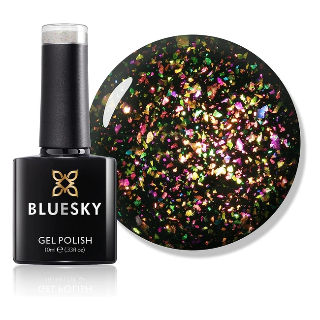 Esmalte de uñas Bluesky Galaxy 1Gel, claro y multibrillo, 10ml