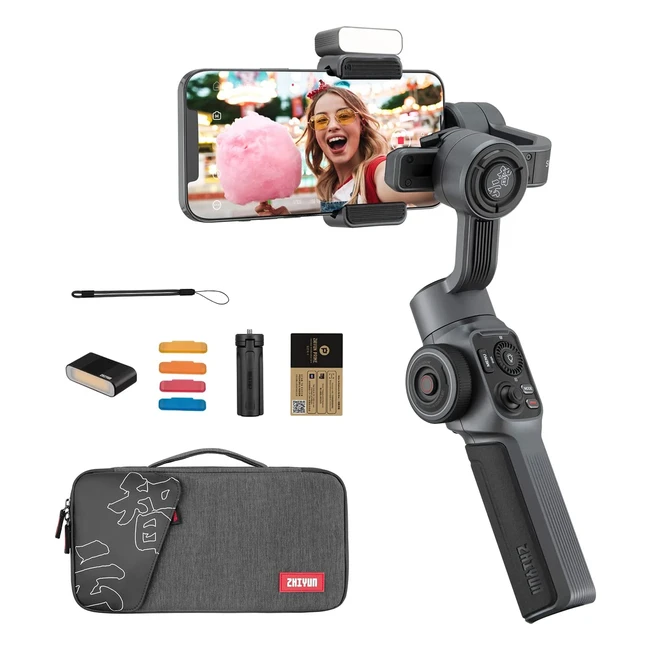 Zhiyun Smooth 5 Combo - 3-Axis Smartphone Gimbal Stabilizer with Tripod & Magnetic Fill Light