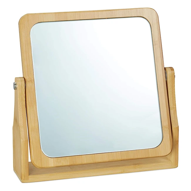 Miroir de table pivotant 360 en bambou - Relaxdays Cosmtiques HLP 27x265x7 c