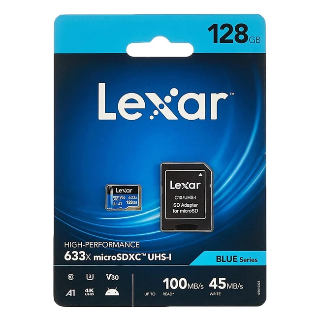 Tarjeta MicroSDXC Lexar 128GB UHS-I 633x U3 - Alto Rendimiento