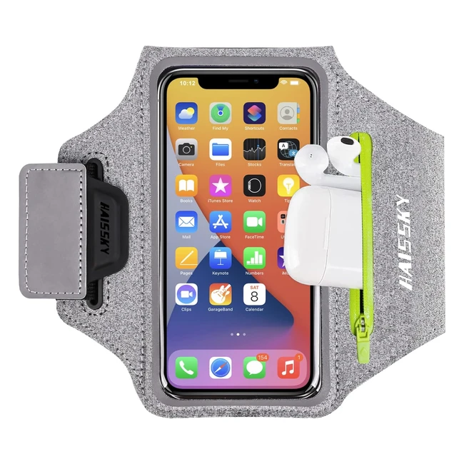 Water Resistant Running Cell Phone Armband with TWS Headphones Pocket - Galaxy S20 S10 - For Runners, Gym, Jogging, Biking