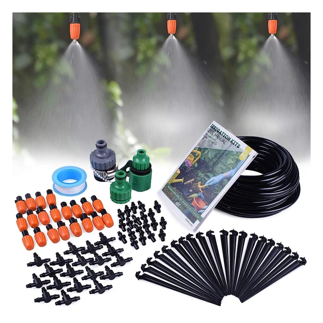 Mixc Greenhouse Watering System 14 inch 50ft - DIY Auto Drip Irrigation Kit