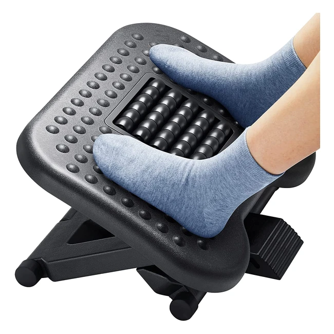 Repose-pieds Huanuo avec massage, angle réglable et 3 hauteurs différentes - Confort et ergonomie pour le bureau à domicile