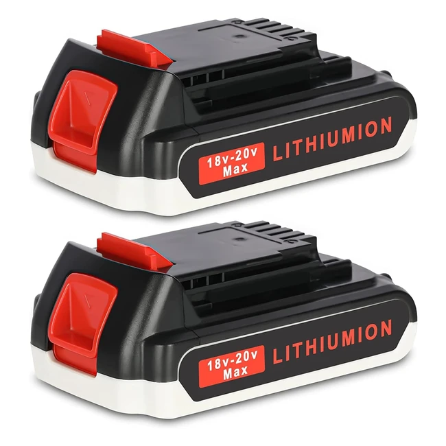 Batterie Lithium 2x 18V20V 3Ah pour Black+Decker - Réf. BL2018 - Autodécharge Faible
