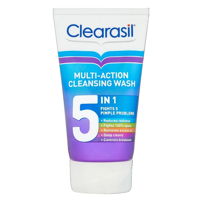 Clearasil 5in1 Exfoliating Scrub 150ml - Pimple Fighter Unclogs Pores Reduces 