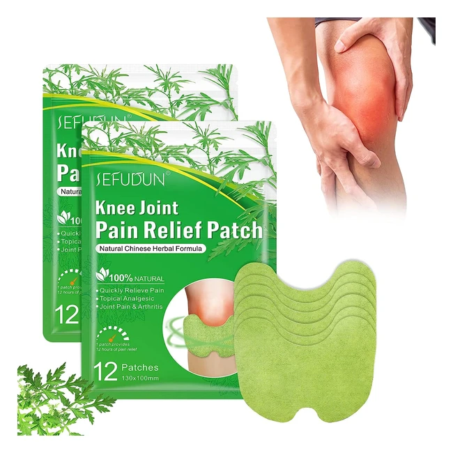 Knee Pain Relief Patches - Natural Herbal, 24 pcs, Arthritis Relief, Promotes Blood Circulation