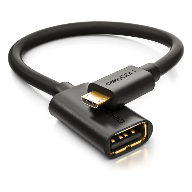 Adattatore Deleycon USB 2.0 OTG 02m - Alta Velocità - Nero
