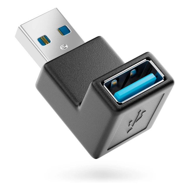 Adattatore Angolare USB 3.0 Deleycon - 90° Maschio a Femmina - Compatibile con Tutti i Cavi USB