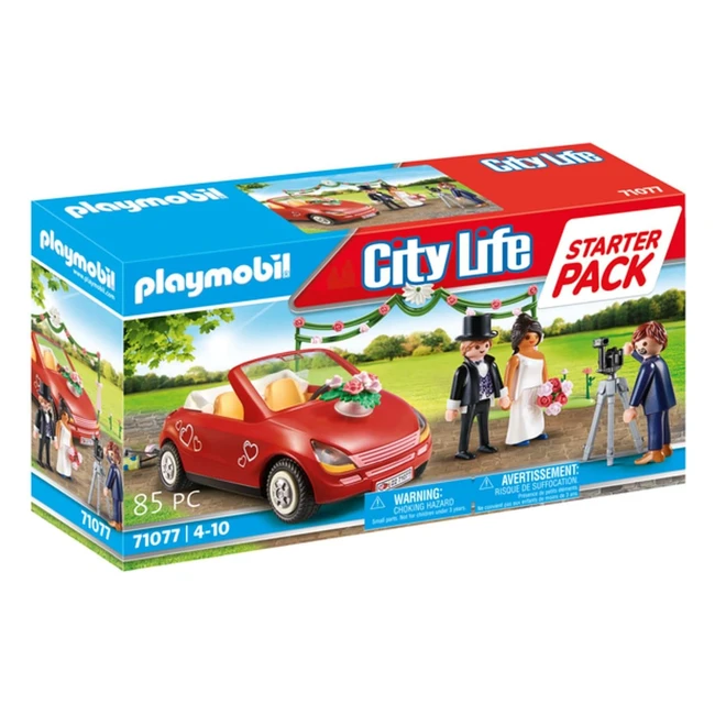 Playmobil City Life 71077 Starter Pack Hochzeit mit Spielzeugauto - Erstes Spielzeug für Kinder ab 4 Jahren