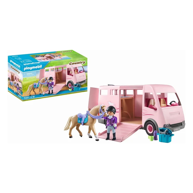 Playmobil Country 71237 Pferdetransporter - Pferd und Transporter für den Reiterhof - Spielzeug für Kinder ab 4 Jahren