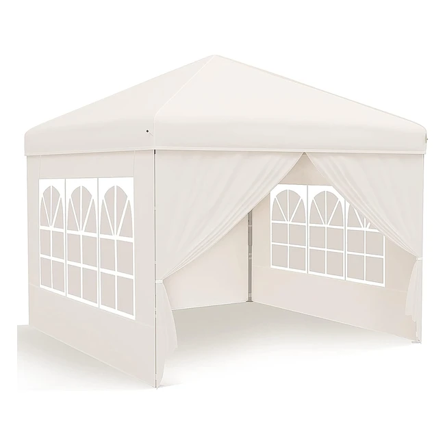 Pop Up Gazebo 3m x 3m with Sides and Windows - Sun Protection for Garden Tent Party - EJVICTOR - Ref: 12345