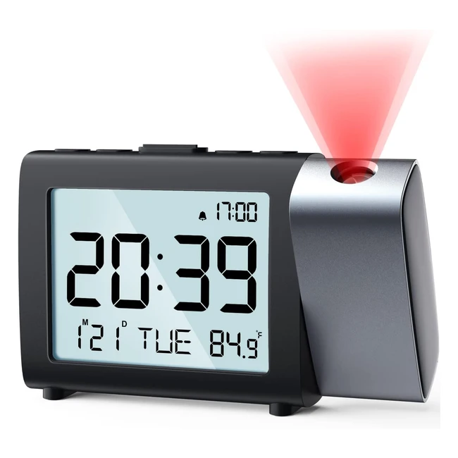 Reloj Despertador Meesmeek Proyeccin Digital LCD Temperatura Fecha 1224h