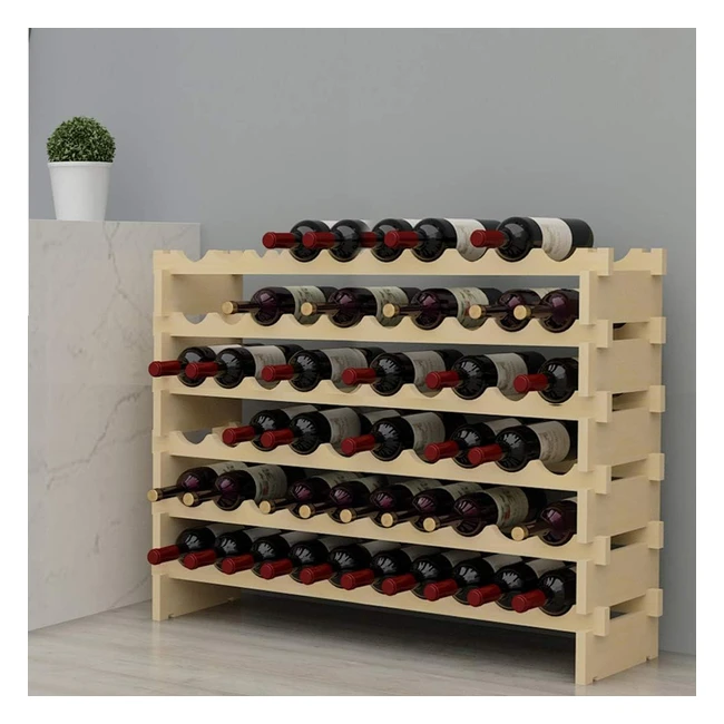 Range-bouteille en bois avec 6 tagres pour 60 bouteilles de vin - Sogesfurni
