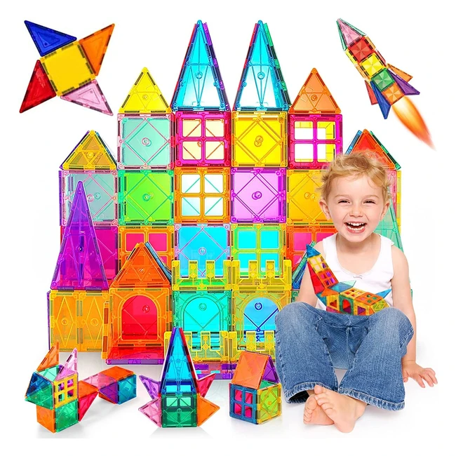 Bloques de Construcción Magnéticos para Niños - 80 Piezas - Juguetes Educativos 3D - Estimula Creatividad Montessori
