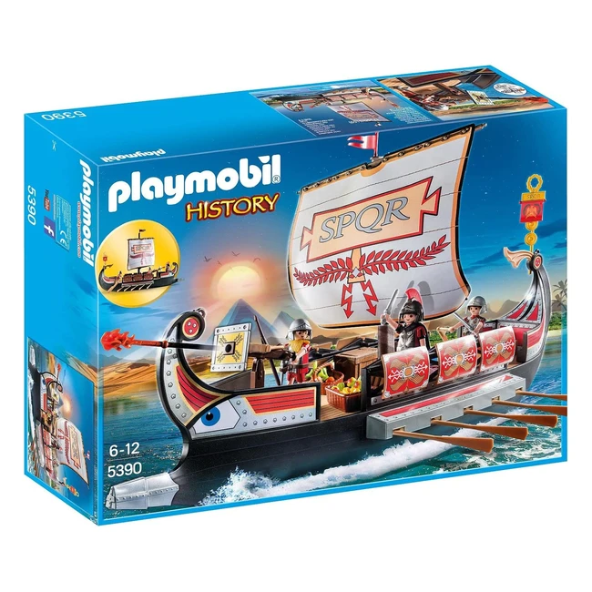 Playmobil History 5390 Römische Galeere Schwimmfähiges Schiff Spielzeug ab 6 Jahren