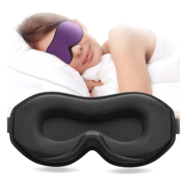 umisleep 2023 Schlafmaske für Seitenschläfer, 3D Schlafmaske für Männer und Frauen, weich und atmungsaktiv, Schlafbrille mit verstellbarem Riemen für Reisen