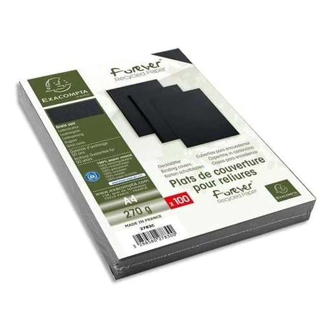 Exacompta 2783C Pack of 100 Evercover Covers A4 270g Black