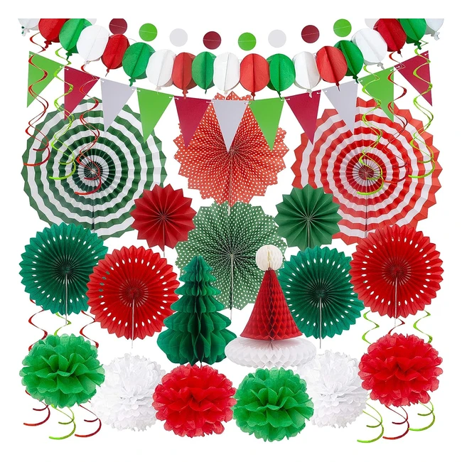 Kit Decorazioni Natale Huryfox 33pcs - Accessori Festa Compleanno - Decorazione 