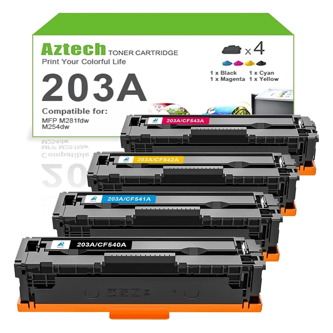 Aztech 203a Toner Cartridge fr HP 203a 203x CF540x CF540a Color LaserJet Pro M