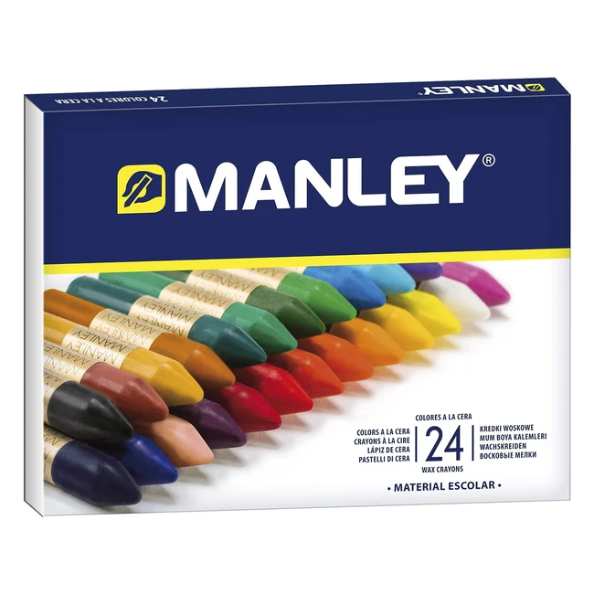 Ceras de colores profesionales Manley - Estuche de 24 unidades