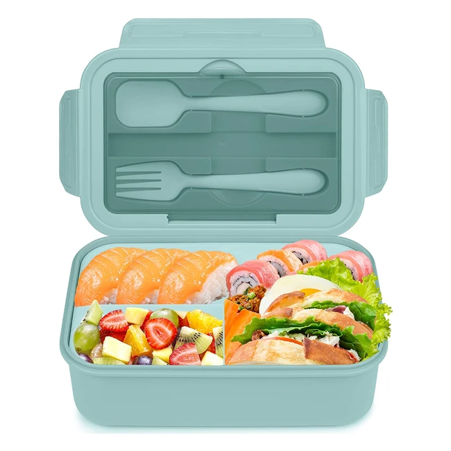 Fiambrera Cooja 1400ml Bento Lunch Box con Cubiertos Integrados